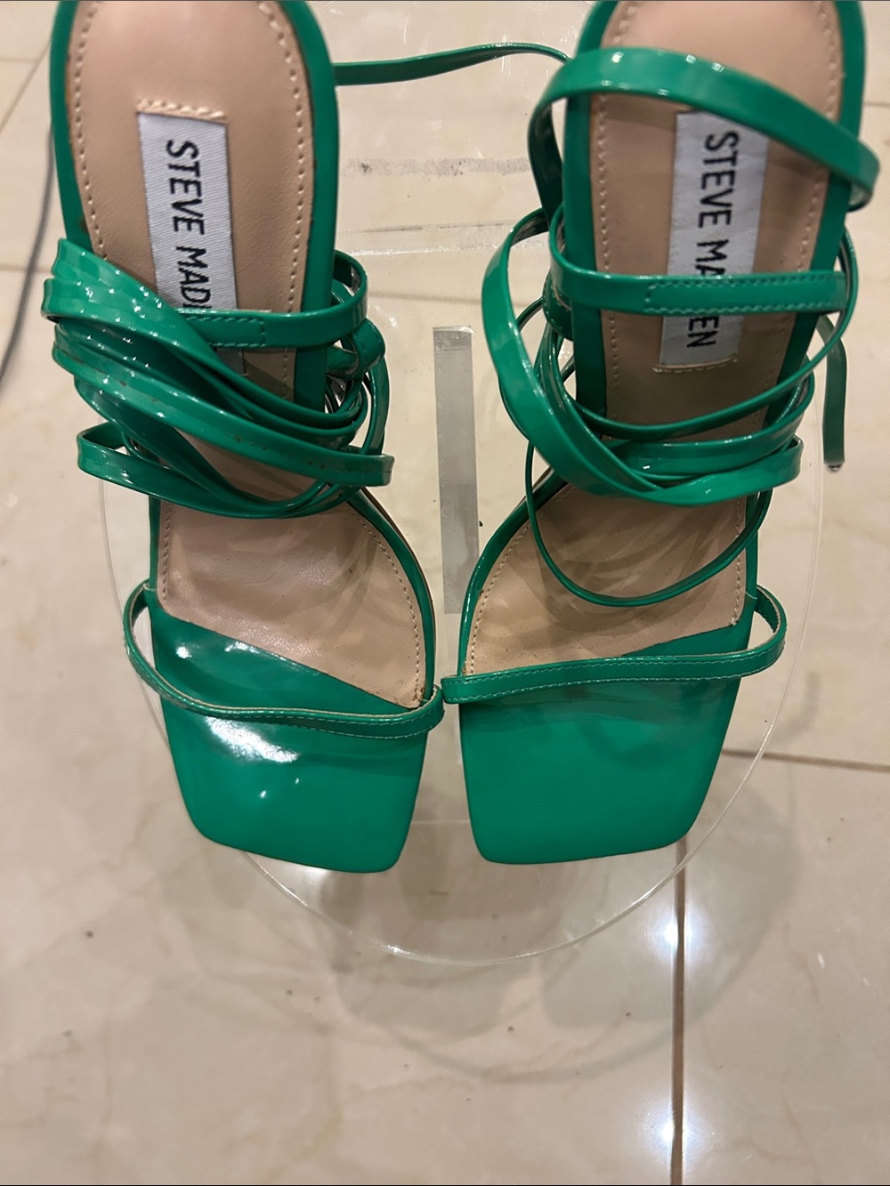 Steve Madden Emerald Patent Strappy Heels